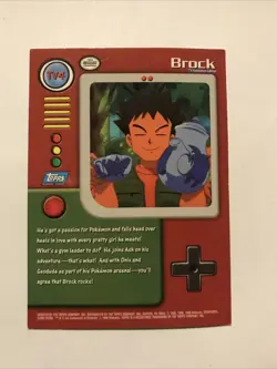 1999 Topps Pokemon TV Animation Edition TV4 Blue Logo Brock LP - Image 2
