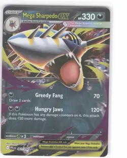 Pokemon Mega Sharpedo ex - Double Rare ME02: Phantasmal Flames 061/094 NM - Image 1