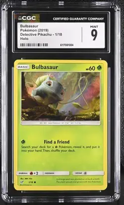 Pokemon Bulbasaur 2019 Detective Pikachu 1/18 Holo CGC 9 - Image 1