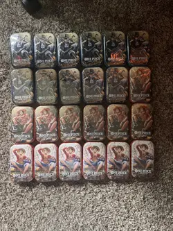 Bandai Namco One Piece Tin Pack Set Vol. 2 Tins lot of 24- All Tins Factory Seal - Image 1