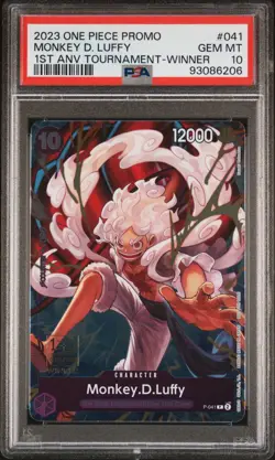 ONE PIECE 2023 MONKEY D. LUFFY 1ST ANV TOURNAMENT-WINNER PROMOS #041 PSA 10 - Image 1