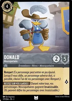 177/204 FR | Donald, Mousquetaire | carte Disney Lorcana (2023) - Image 1