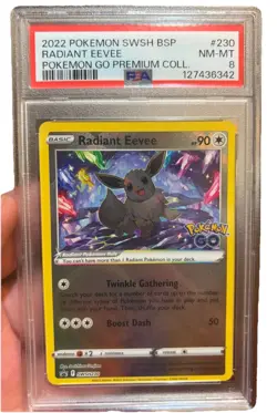 Radiant Eevee SWSH230 Promo Cards Holo Pokemon Go Premium Collectors - Image 1