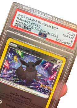 Radiant Eevee SWSH230 Promo Cards Holo Pokemon Go Premium Collectors - Image 3