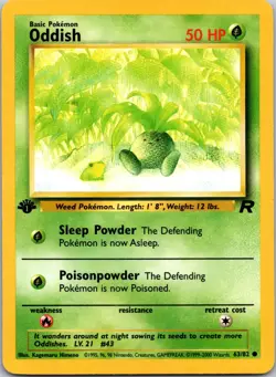Oddish 63/82 1st Edition LP Pokemon Card TCG Team Rocket - Image 1