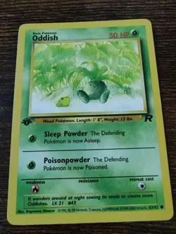 Oddish 63/82 1st Edition Team Rocket Non Holo Pokemon Card - Image 1