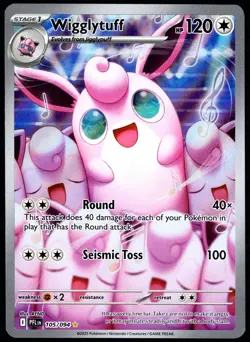 Pokemon TCG Wigglytuff 105/094 Phantasmal Flames Illustration Rare Card - LP - Image 1