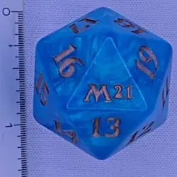 Magic MTG - Spindown/D20/Life Counter - MAGIC 2021 CORE SET (M21) OVERSIZED BLUE - Image 2