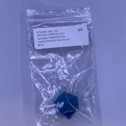 Magic MTG - Spindown/D20/Life Counter - MAGIC 2021 CORE SET (M21) OVERSIZED BLUE - Image 3
