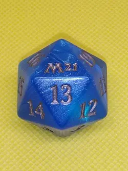 MTG Core Set 21 M21 Blue Oversized Spindown D20 Life Counter - Image 1