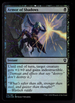 Armor of Shadows 112/361 Common Foil Baldur's Gate Magic The Gathering NM - Image 1