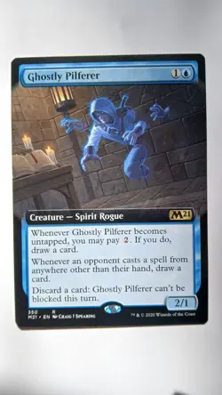 MTG 1x Ghostly Pilferer - Extended Art - Borderless / Core Set 2021 / NM / Rare - Image 1
