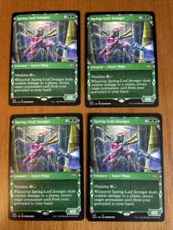 4x MTG Spring-Leaf Avenger (Showcase) Kamigawa: Neon Dynasty 349 NM Rare - Image 1