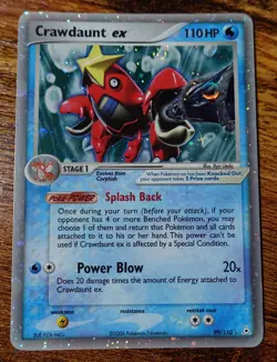 Crawdaunt ex 99/110 Holo EX Holon Phantoms Pokemon Card VLP-NM SWIRL - Image 1