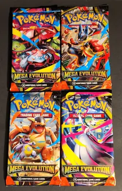 Pokemon TCG Mega Evolution Booster Pack Art Set 4x Sealed New FAST SHIPPING 🔥 - Image 1