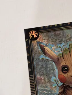 Pokemon HEROES & VILLAINS PIKACHU AS MARVEL GROOT E3 NM RARE Gold Holo Chase - Image 5