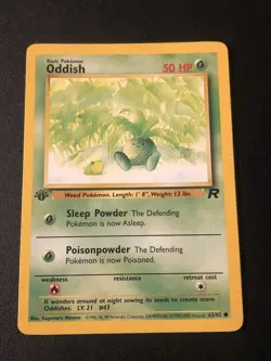 2000 Pokemon Team Rocket 1st Edition Oddish #63 - Image 1