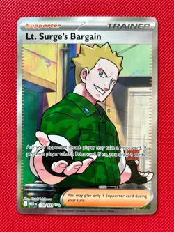 Lt. Surge's Bargain 170/132 Ultra Rare Full Art Pokemon Mega Evolution NM - Image 1