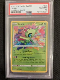 Pokemon 2020 Celebi 009/185 Holo Amazing Rare Vivid Voltage GEM MINT PSA 10 - Image 1