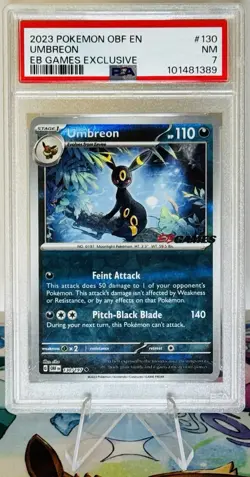 Umbreon Reverse Holo 130/197 Pokemon Obsidian Flames EB Games Promo AUS PSA 7 - Image 2
