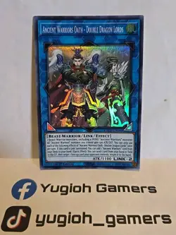 YUGIOH ANCIENT WARRIORS OATH DOUBLE DRAGON LORDS ROTD 1ST EDITION SUPER LIGHT PL - Image 1