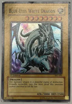 Blue-Eyes White Dragon SKE-001 Holo Rare 1st Edition LP-MP Yugioh - Image 1
