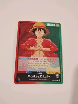 One Piece CCG Monkey D Luffy OP01-003 Pre-Errata Leader Demo Mint - Image 1