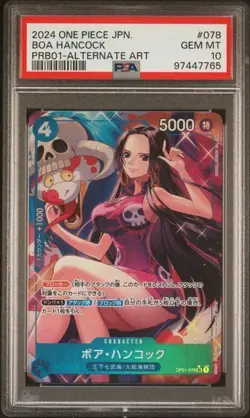 One Piece Japanese Premium Booster PRB01-078 Boa Hancock PSA 10 - Image 1