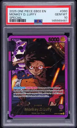 2025 ONE PIECE EB02-EXTRA BOOSTER -ANIME 25TH COLL- #060 MONKEY D. LUFFY PSA 10 - Image 1