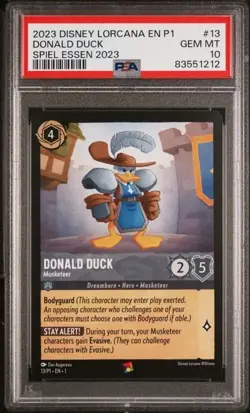2023 DISNEY LORCANA EN P1-PROMO #13 DONALD DUCK SPIEL ESSEN 2023 PSA 10 - Image 1