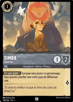188/204 FR | Simba, Futur roi | carte commune Disney Lorcana (2023) - Image 1