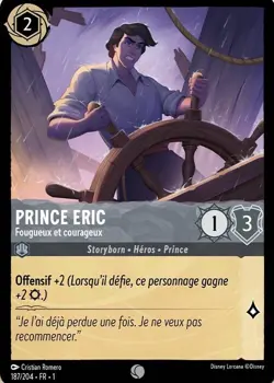 187/204 FR | Prince Eric, Fougueux et courage | carte Disney Lorcana (2023) - Image 1