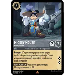 186/204 FR | Mickey Mouse, Mousquetaire | carte rare Disney Lorcana (2023) - Image 1