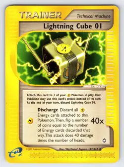 Lightning Cube 01 127/147 Aquapolis Pokemon Card TCG Vintage WOTC Nintendo - Lp - Image 1