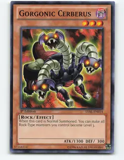 Gorgonic Cerberus #LVAL-EN014 1st Edition Yugioh Card - Image 1