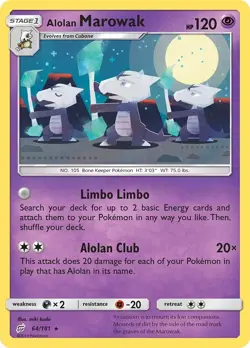 Alolan Marowak 64/181 Rare SM - Team Up Pokemon Card - Image 1