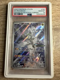 Pokemon N's Reshiram Stamped Promo Card 167/159 PSA 10 With Guard - Image 1