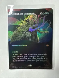 Craterhoof Behemoth (Borderless) Tarkir: Dragonstorm Foil - Image 2