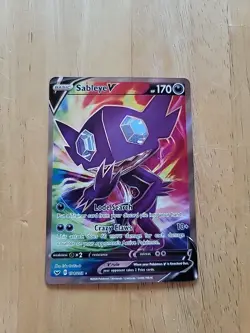 Pokemon TCG Sword And Shield Base Sableye V Full Art 194/202 NM - Image 1