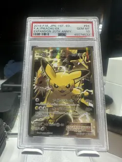 Pokemon Pikachu EX 2016 PSA 10 Full Art #094/087 - Image 3
