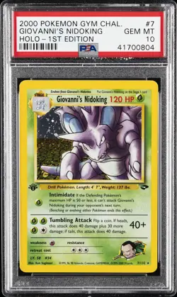 2000 POKEMON GYM CHALLENGE HOLO-1ST ED #7 GIOVANNI'S NIDOKING PSA 10 - Image 1