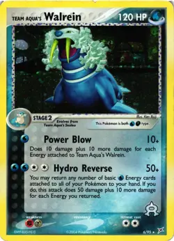 Pokemon TCG Team Aqua's Walrein 6/95 EX Team Magma vs Aqua Holo Rare LP/MP - Image 1