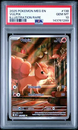 2025 POKEMON MEG EN-MEGA EVOLUTION ILLUSTRATION RARE #138 VULPIX PSA 10 - Image 1