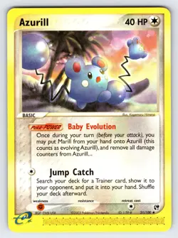 Azurill 31/100 EX Sandstorm Pokemon Card TCG Nintendo e-Series Uncommon - VLP - Image 1