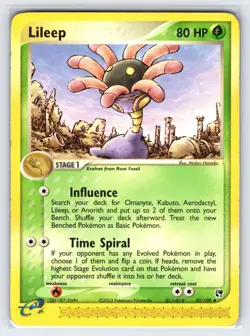 Lileep 42/100 2003 EX Sandstorm Pokemon Card Nintendo e-Series Uncommon - Mp - Image 1