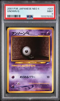 2001 POKEMON JPN NEO 4 #201 UNOWN Q PSA 9 - Image 1