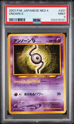 2001 POKEMON JPN NEO 4 #201 UNOWN S PSA 9 - Image 1