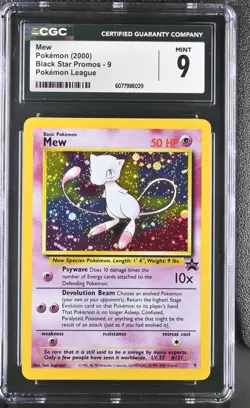 Mew Black Star Promo 9 Holo CGC 9 Pokemon Card Graded Newly Graded Clean Slab! - Image 1