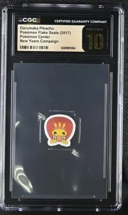 ERROR CGC Pristine 10 Darumaka Pikachu Pokemon Flake Seals New Year Campaign - Image 1