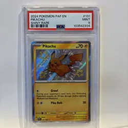 PSA 9 MINT - Pikachu Shiny Rare #131/091 PAF EN Paldean Fates Pokemon - Image 1